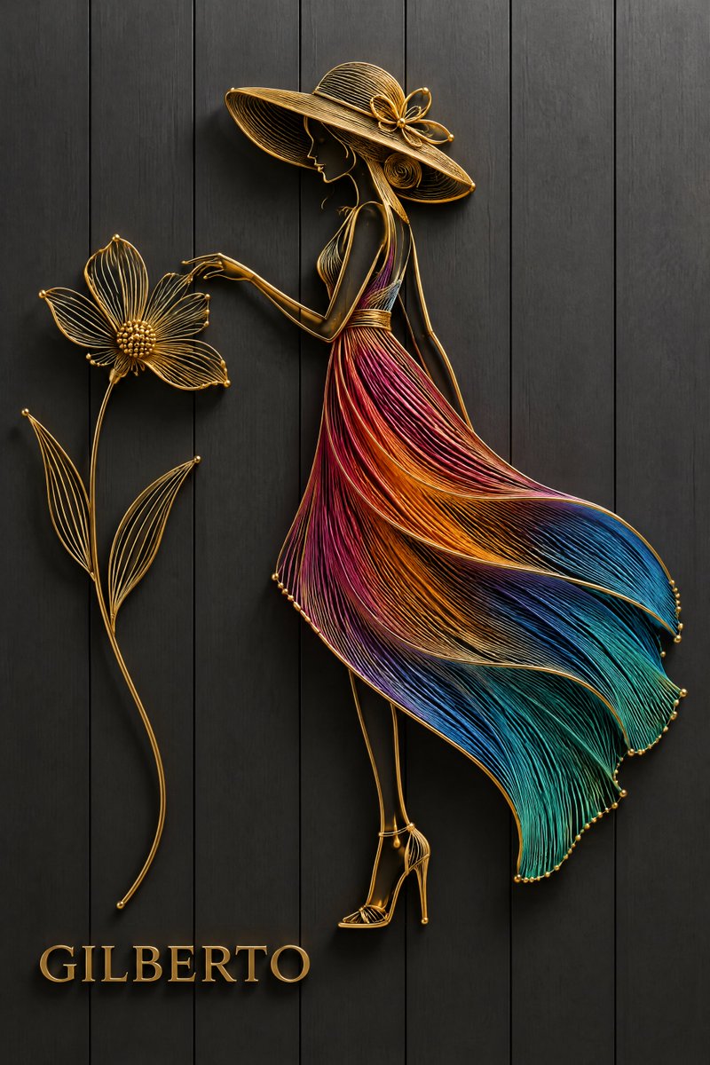 3D Female Silhouette in Crafted Materials — AI result, variation 2 of 4
