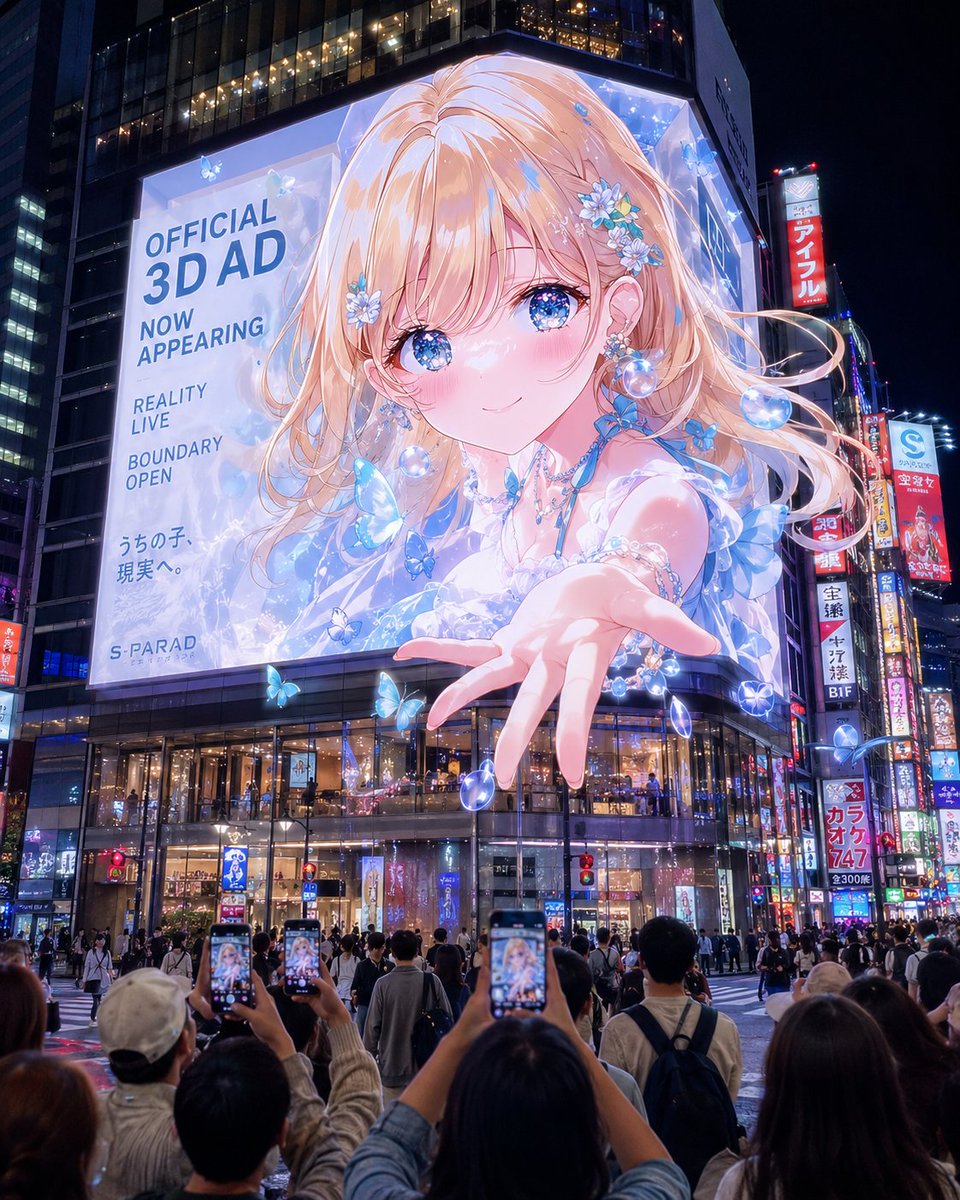 Anime Character Bursting From City Display Ad — AI result, variation 3 of 4