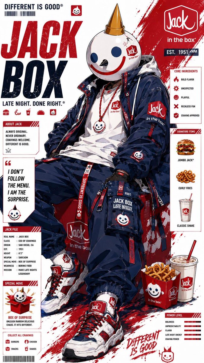 Anime Fast-Food Mascot Streetwear Poster — AI result, variation 3 of 4