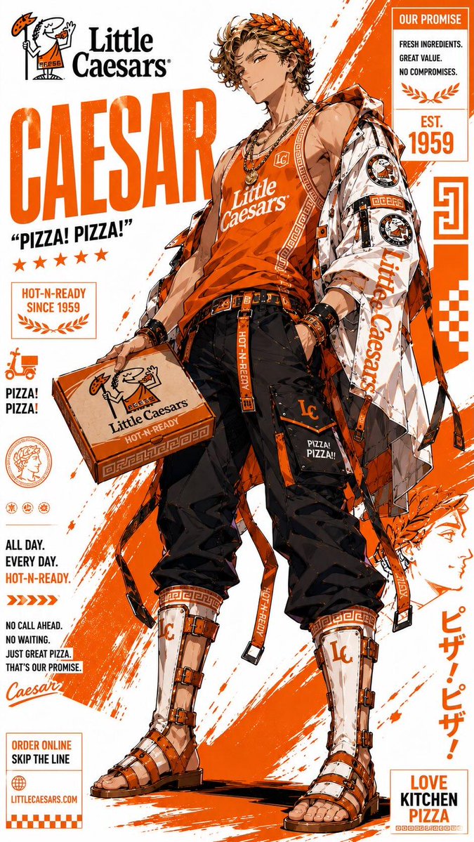 Anime Fast-Food Mascot Streetwear Poster — AI result, variation 4 of 4