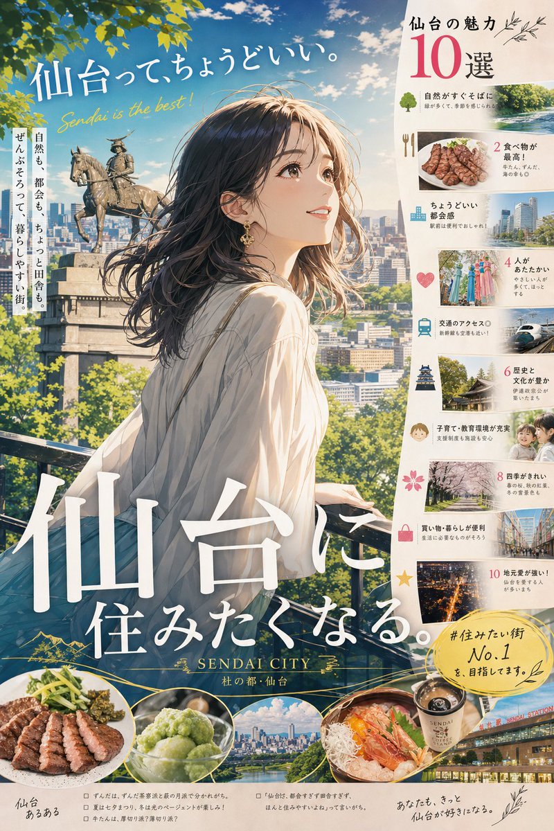 Anime Tourism Poster With Town Charms — AI result, variation 4 of 4