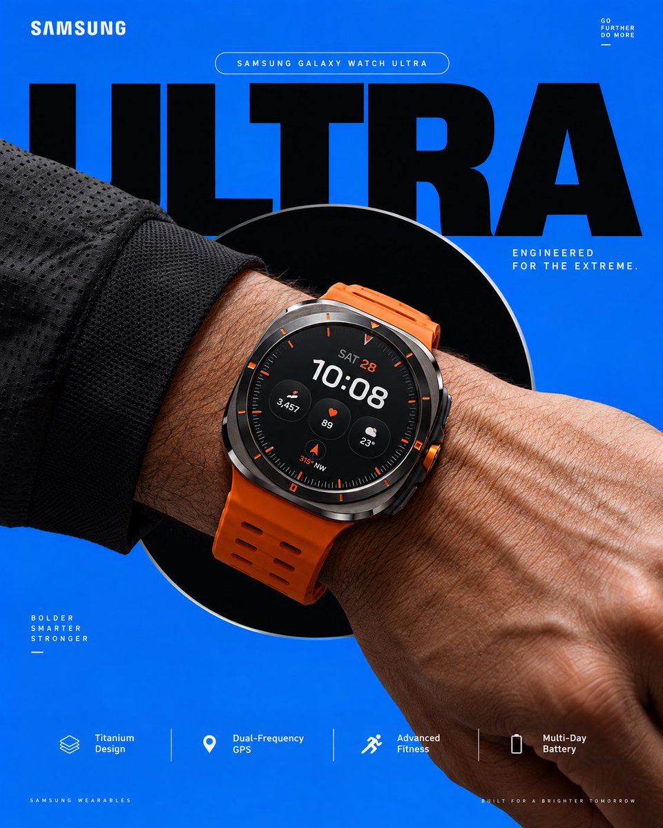 Apple Watch Poster With Giant Cropped Typography — AI result, variation 2 of 4