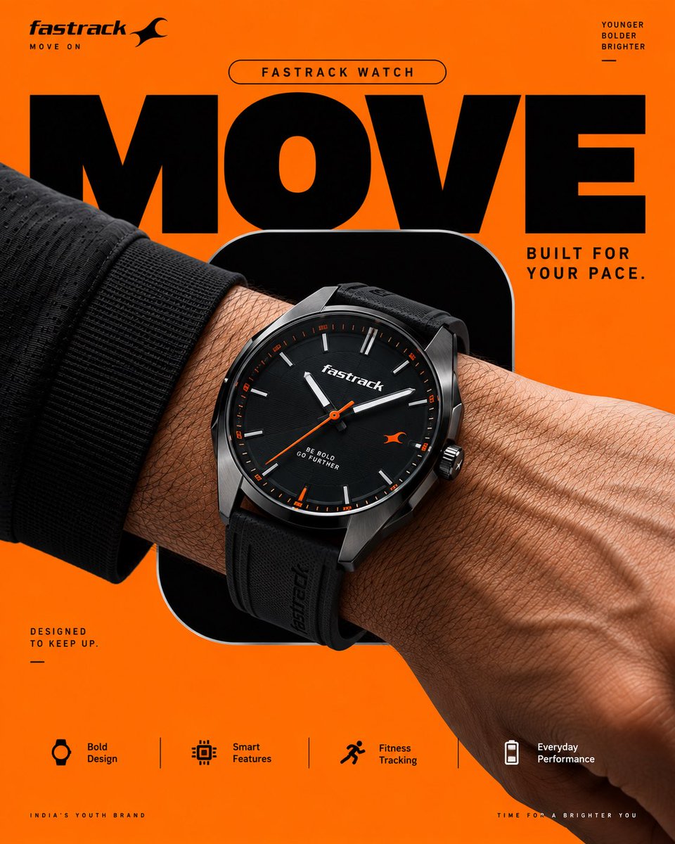 Apple Watch Poster With Giant Cropped Typography — AI result, variation 3 of 4