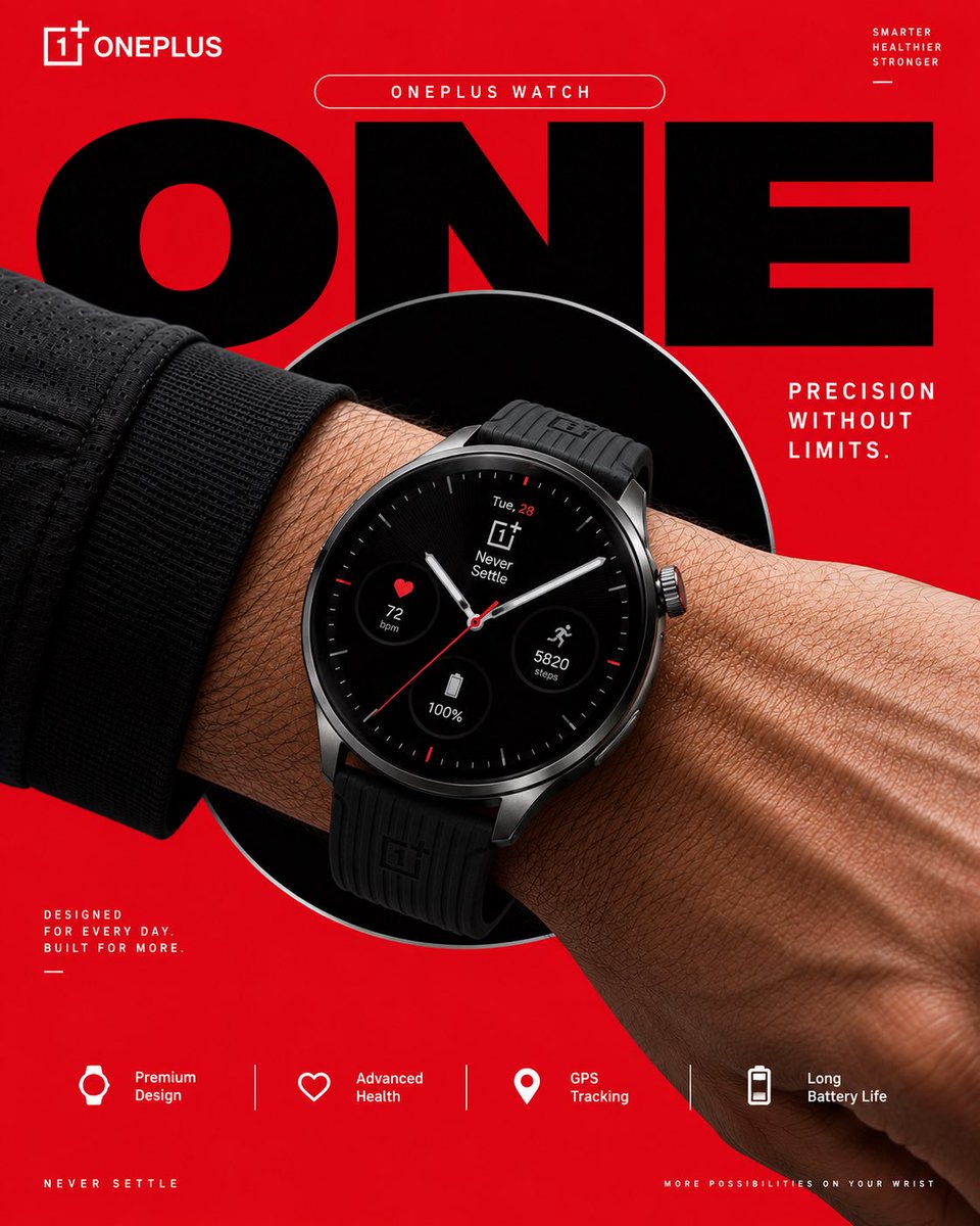 Apple Watch Poster With Giant Cropped Typography — AI result, variation 4 of 4