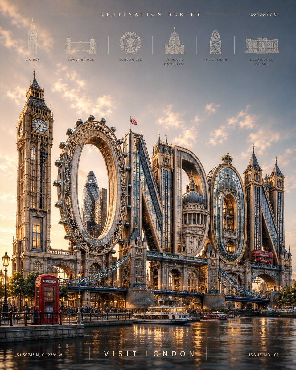 Architectural City Name 3D Destination Poster — AI result, variation 2 of 4