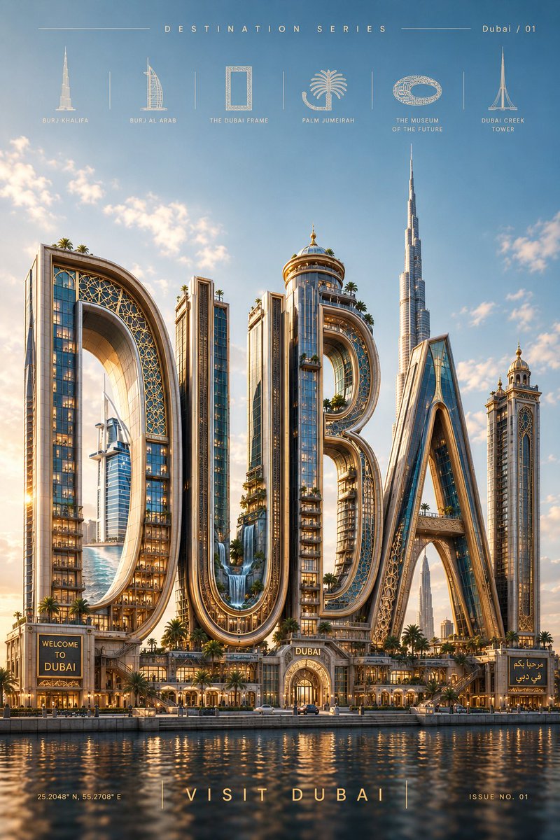 Architectural City Name 3D Destination Poster — AI result, variation 4 of 4