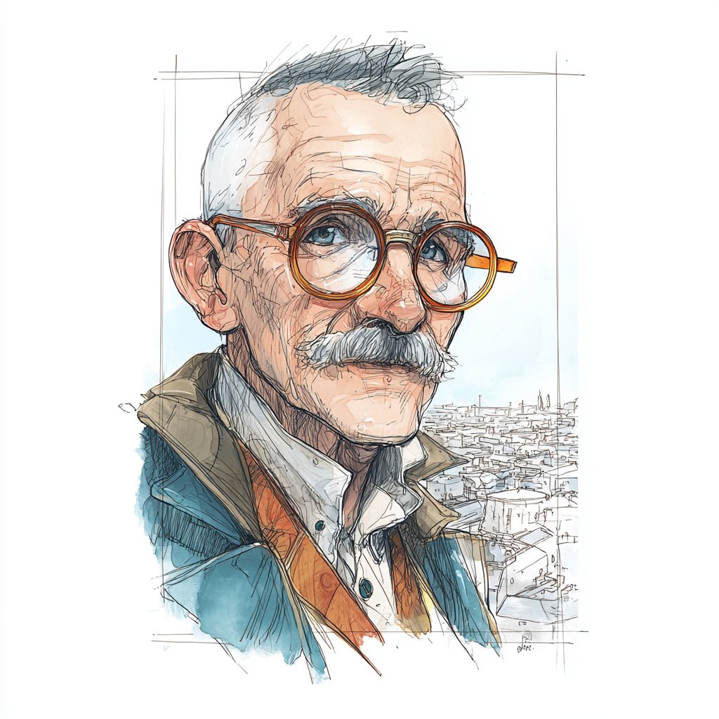 Architectural Ink and Watercolor Concept Art — AI result, variation 3 of 4