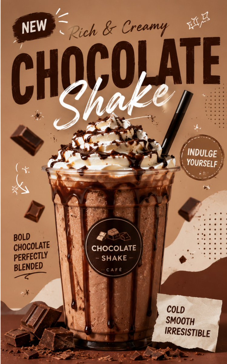 Asian Café Drink Poster with Bold Typography — AI result, variation 2 of 2