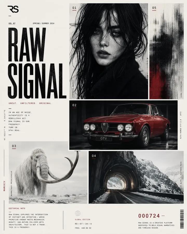 Asymmetrical Editorial Grid Poster Design — AI result, variation 3 of 4