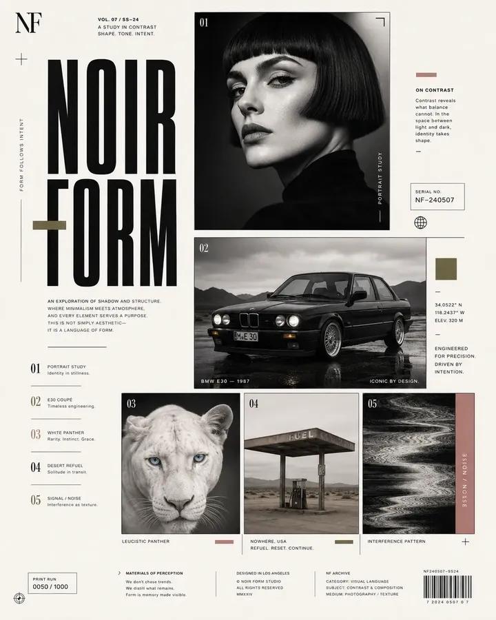 Asymmetrical Editorial Grid Poster Design — AI result, variation 4 of 4