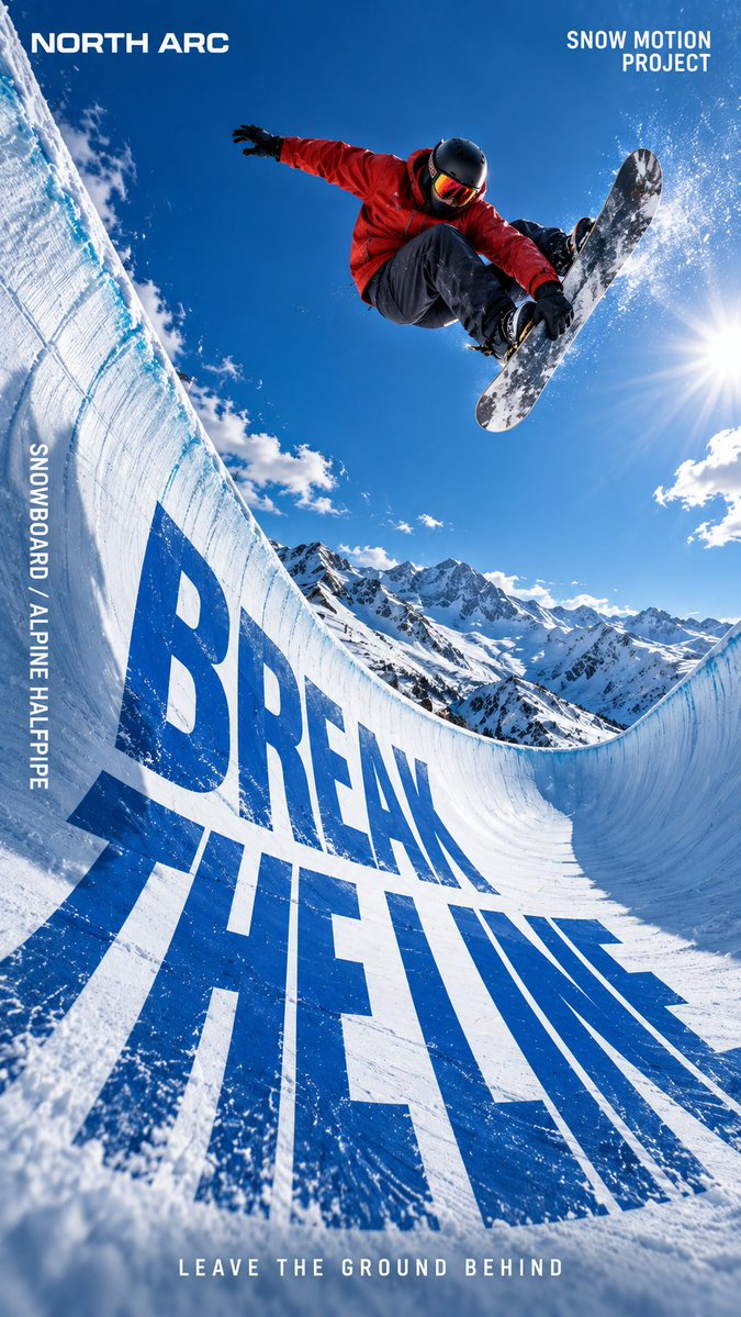 Athlete Action Poster With Perspective Typography — AI result, variation 2 of 4