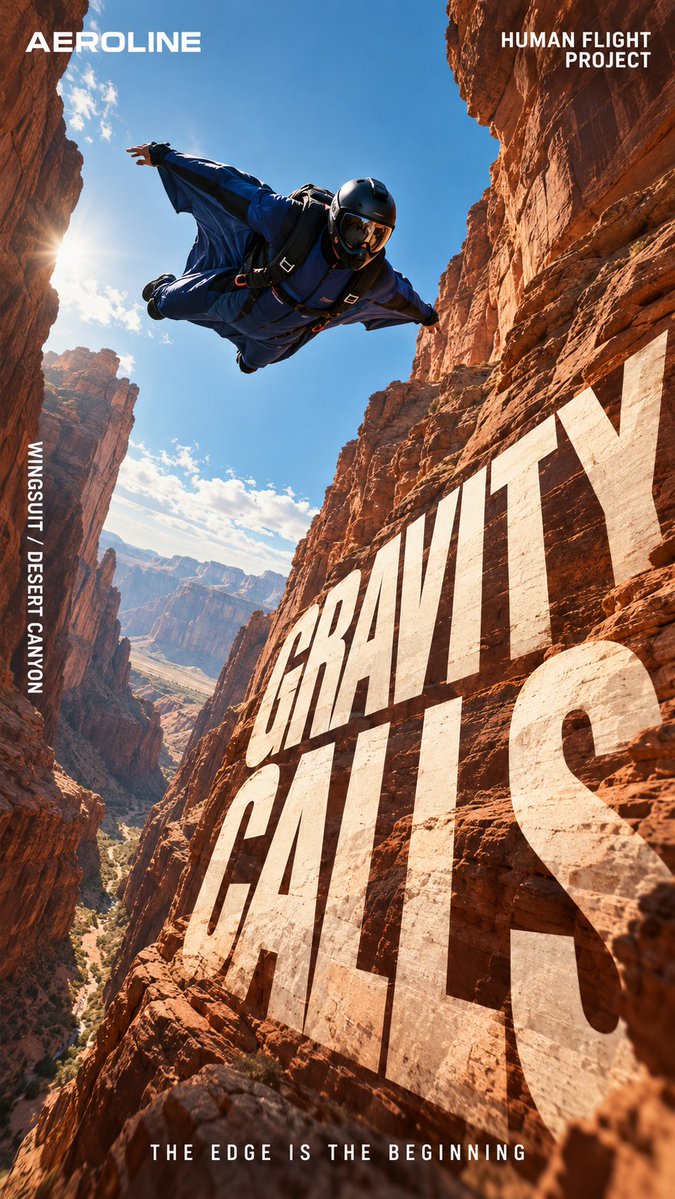 Athlete Action Poster With Perspective Typography — AI result, variation 4 of 4