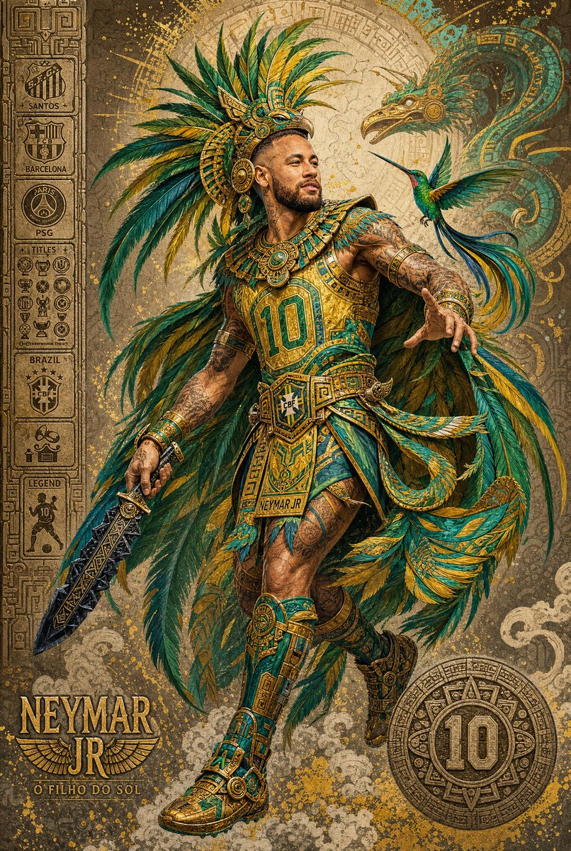 Aztec Warrior Footballer Poster in Codex Style — AI result, variation 4 of 4