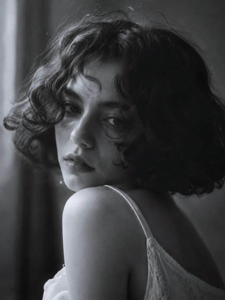 Black and White Curly Bob Window Portrait — AI result, variation 3 of 4