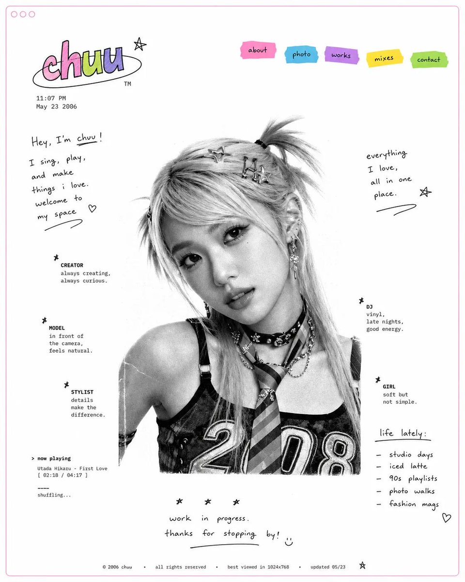 Black-and-White Portrait Web Profile Layout — AI result, variation 2 of 3