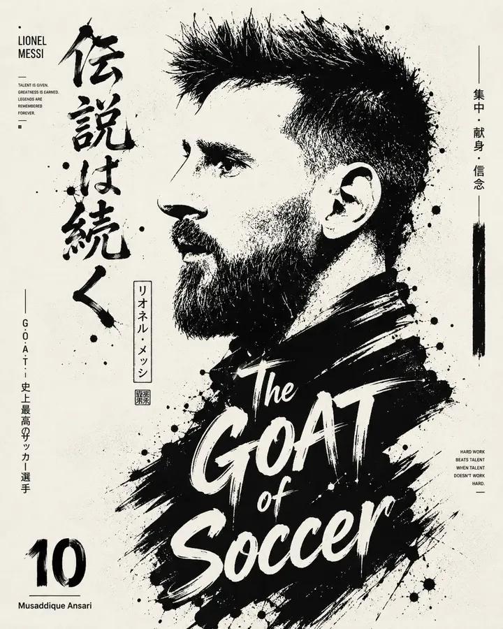 Black and White Typographic Editorial Portrait Poster — AI result, variation 2 of 4