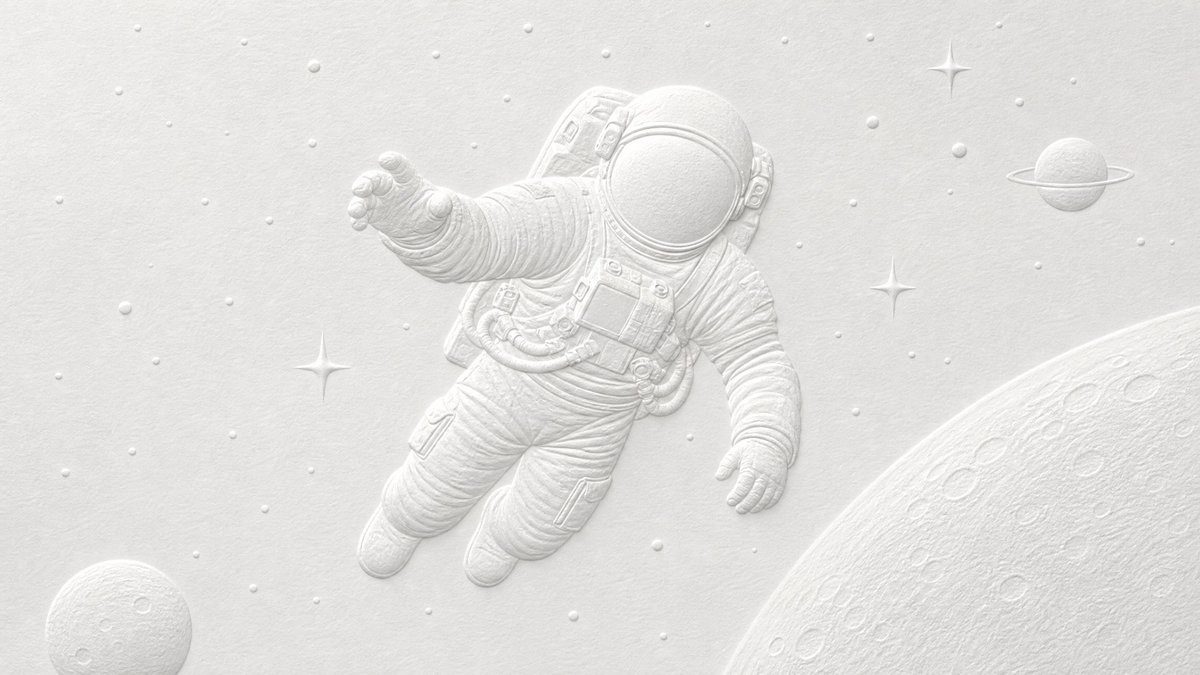 Blind Embossed Paper Art Prompt in White — AI result, variation 2 of 4