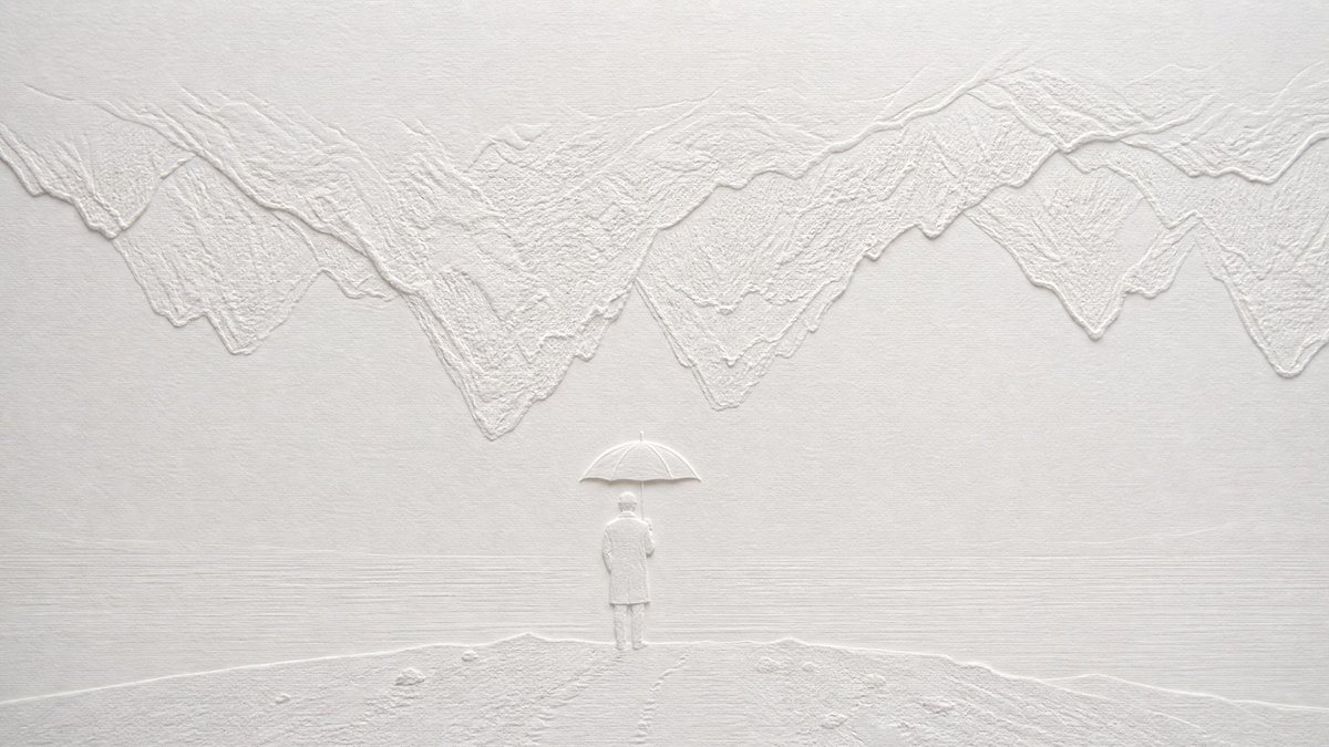 Blind Embossed Paper Art Prompt in White — AI result, variation 3 of 4