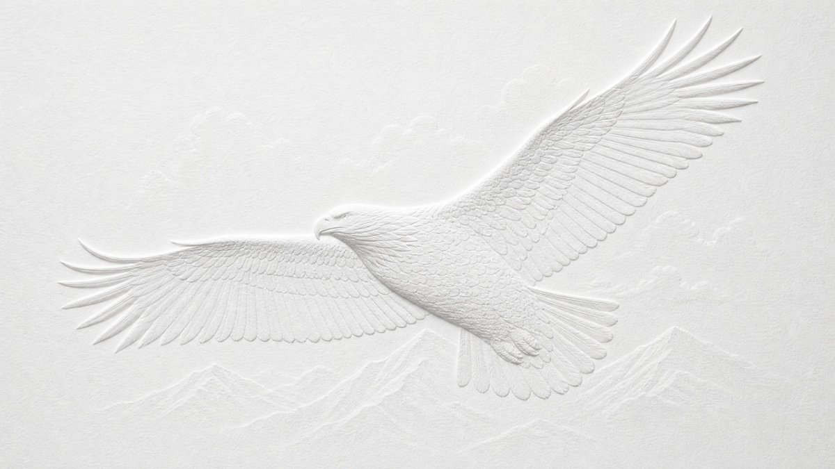 Blind Embossed Paper Art Prompt in White — AI result, variation 4 of 4