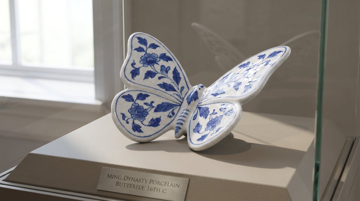 Blue Floral Porcelain Product Shot Prompt — AI result, variation 2 of 4