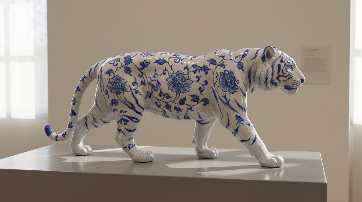 Blue Floral Porcelain Product Shot Prompt — AI result, variation 3 of 4