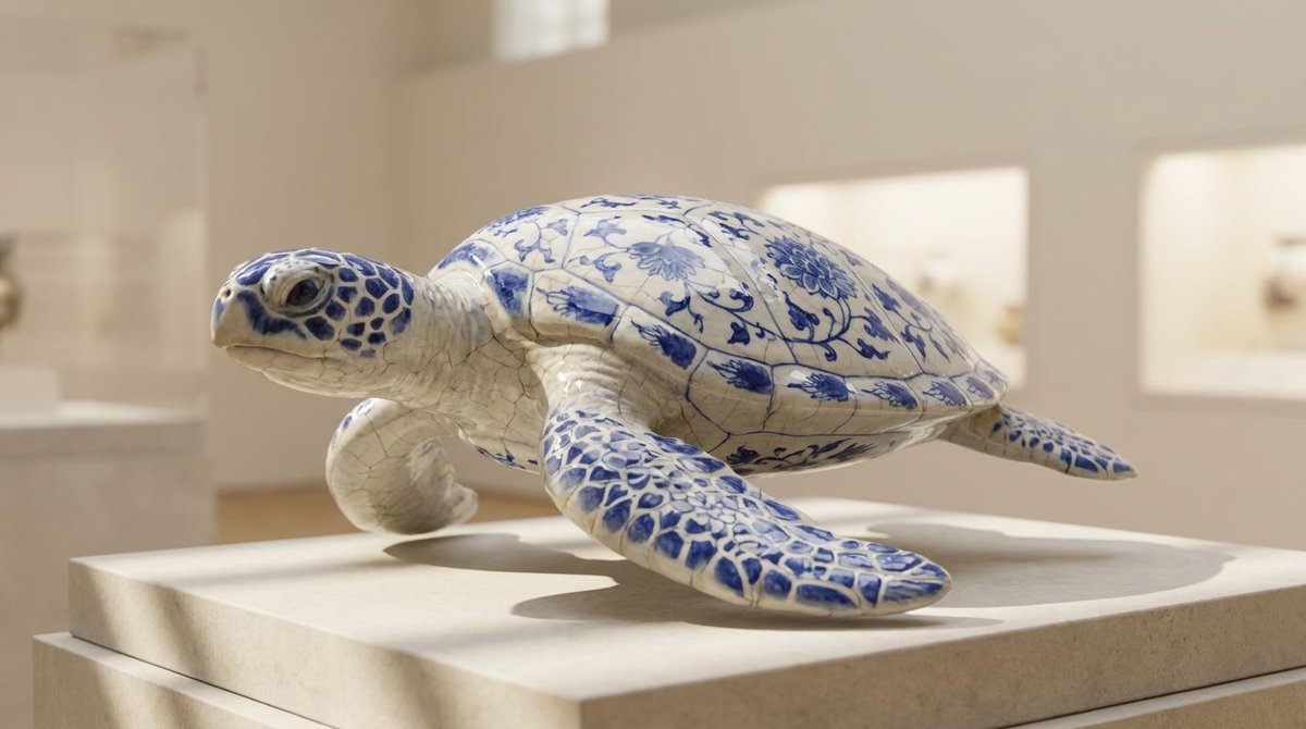 Blue Floral Porcelain Product Shot Prompt — AI result, variation 4 of 4