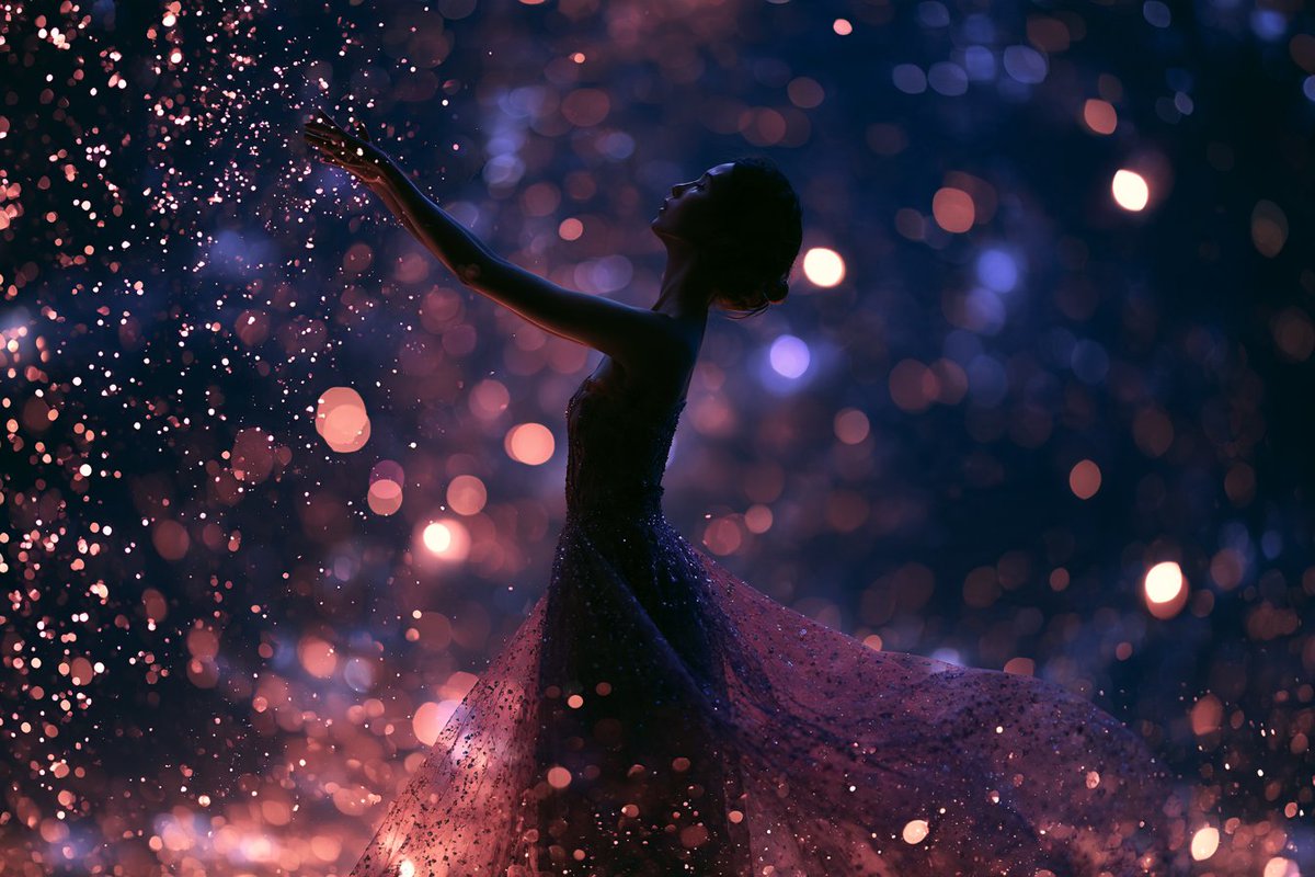 Bokeh Star Field Backdrop With Two-Tone Cosmos — AI result, variation 2 of 4