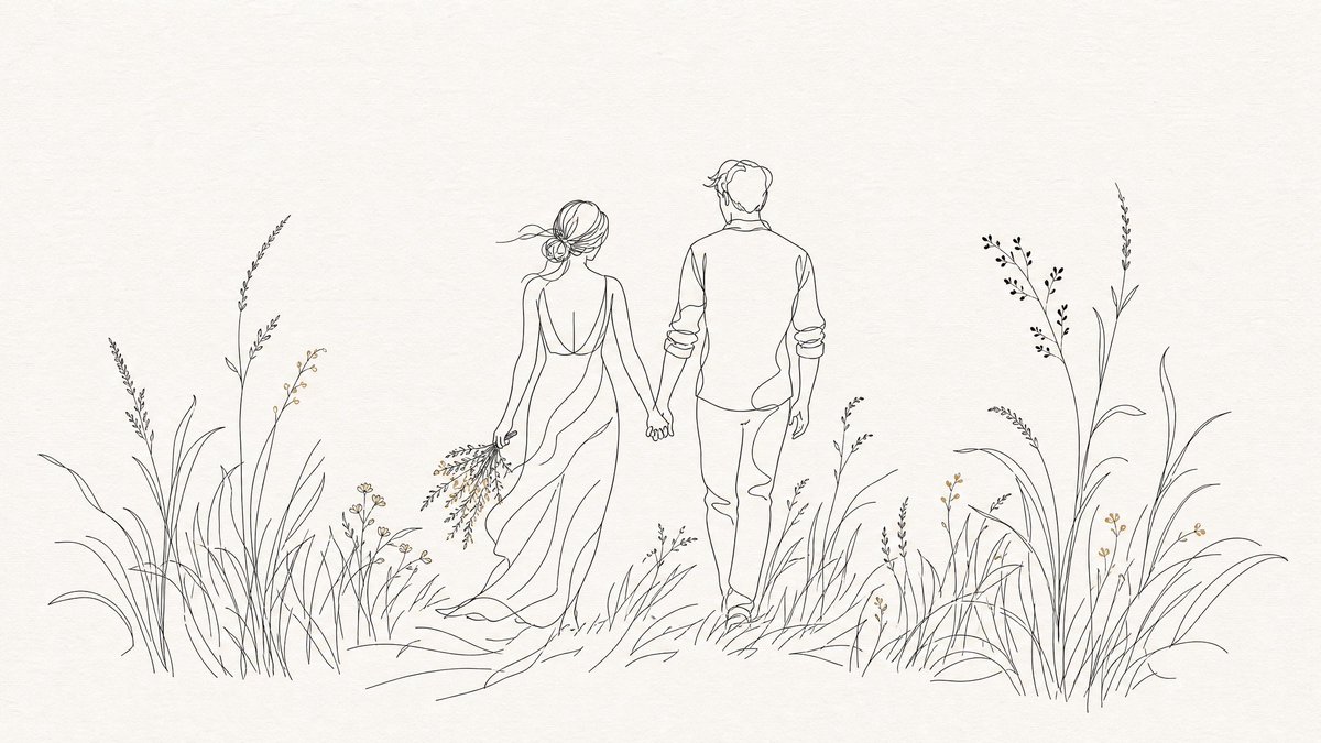 Botanical Monoline Line Drawing for Stationery — AI result, variation 4 of 4