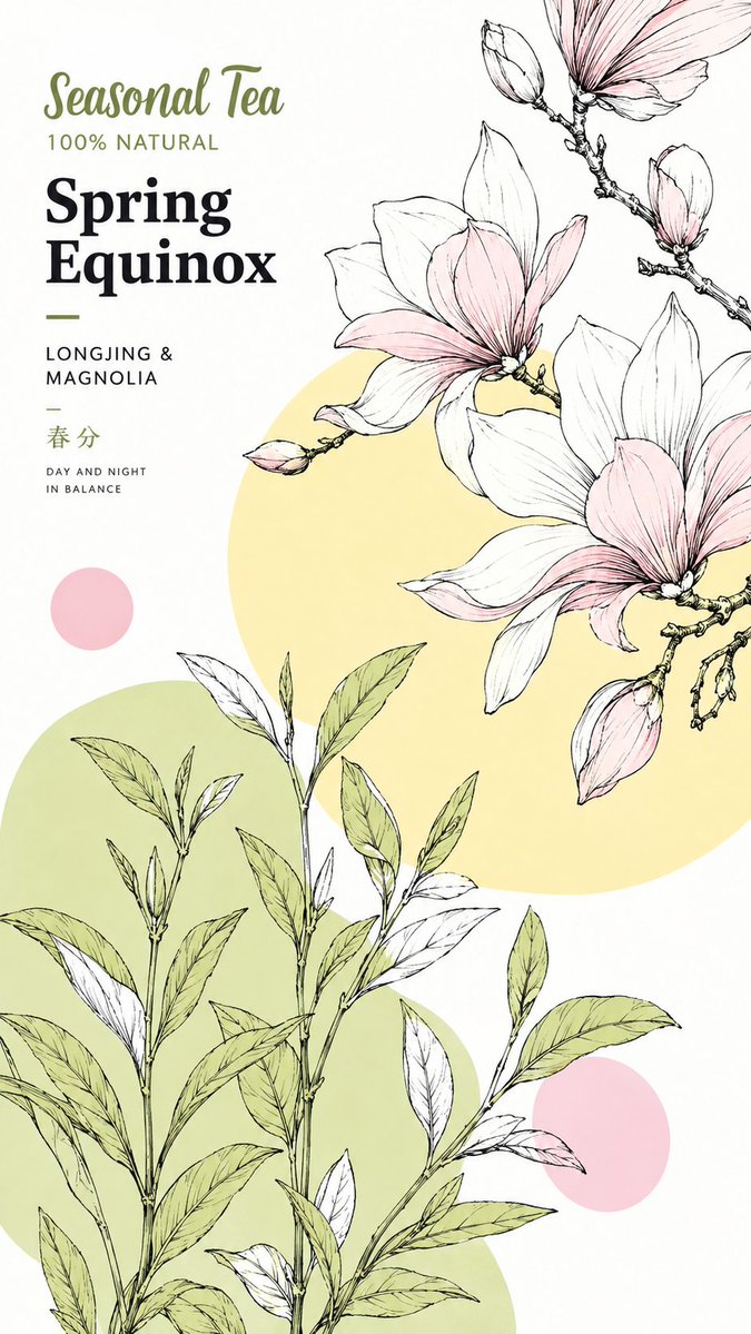 Botanical Packaging Poster With Pastel Blocks — AI result, variation 4 of 4