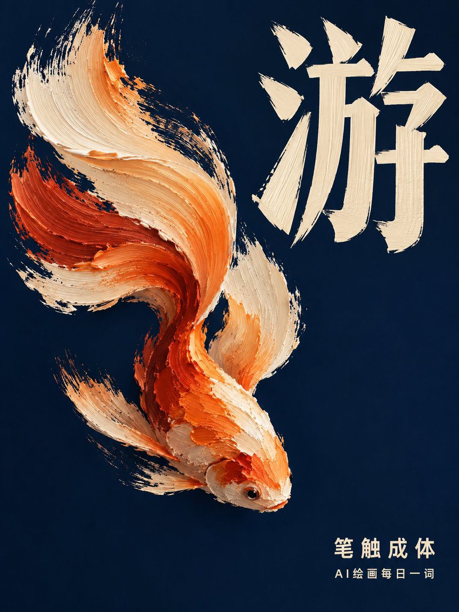 Brushstroke Flower Poster With Bold Chinese Type — AI result, variation 2 of 4