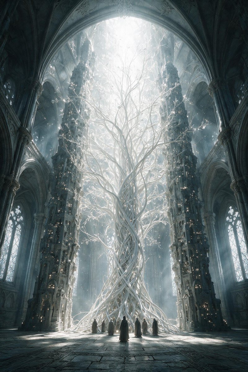 Cable Tree Inside Stone Cathedral Render — AI result, variation 4 of 4