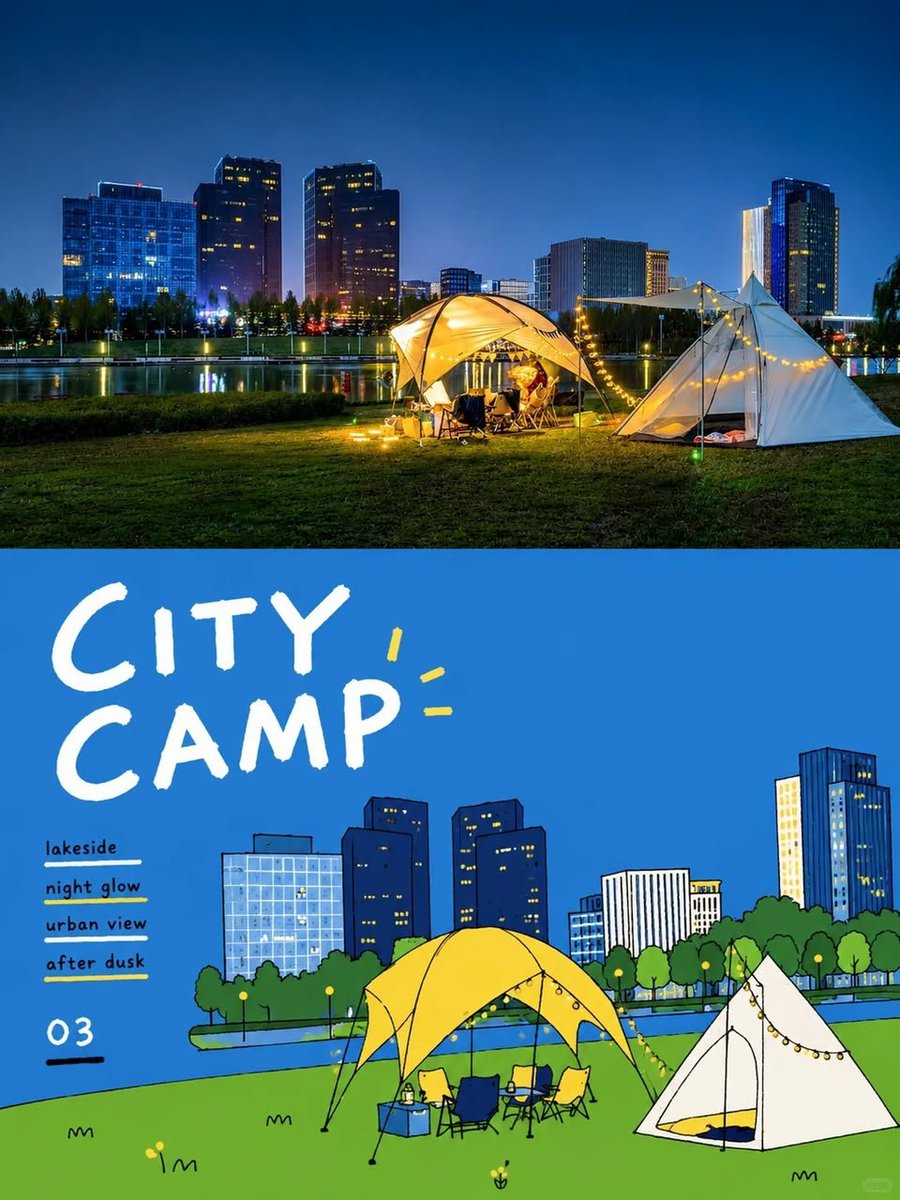 Camping Tent Field Sketch Poster With Handwritten Type — AI result, variation 2 of 2