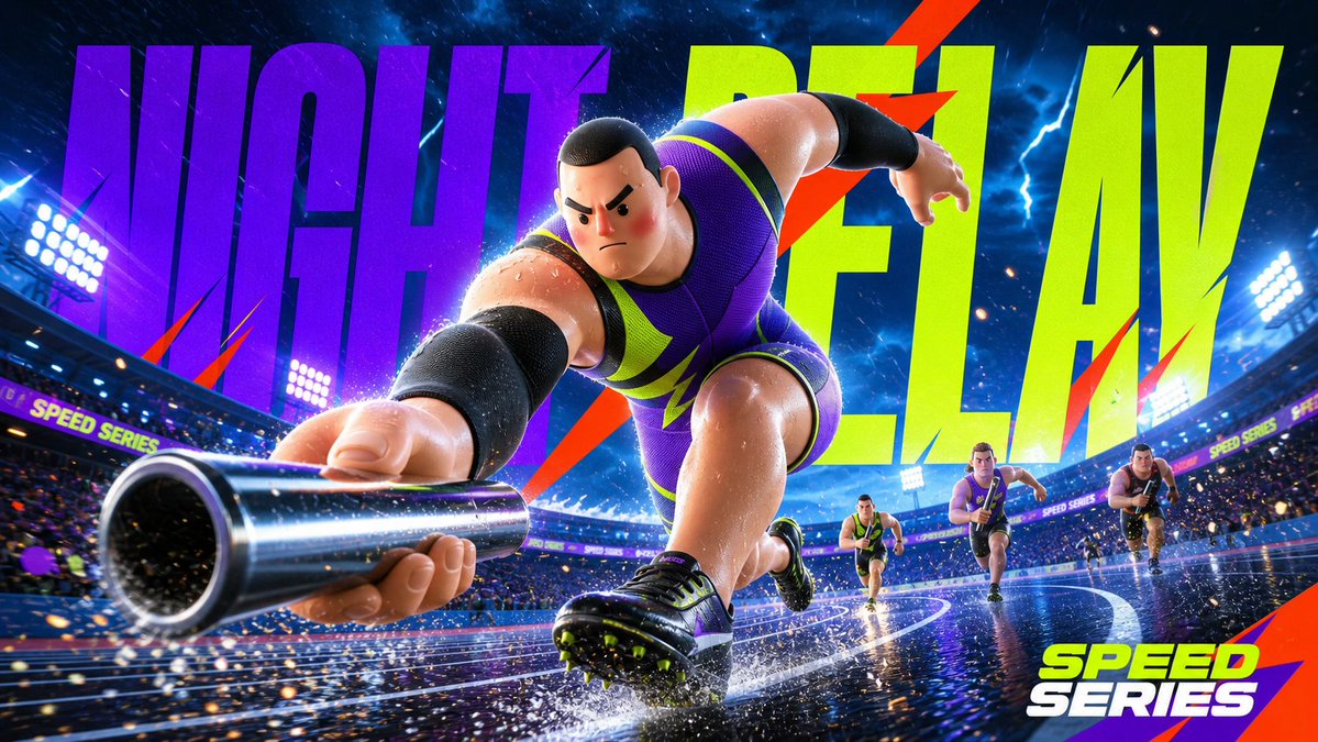 Cartoon Athlete Sports Poster with 3D Stadium — AI result, variation 3 of 4