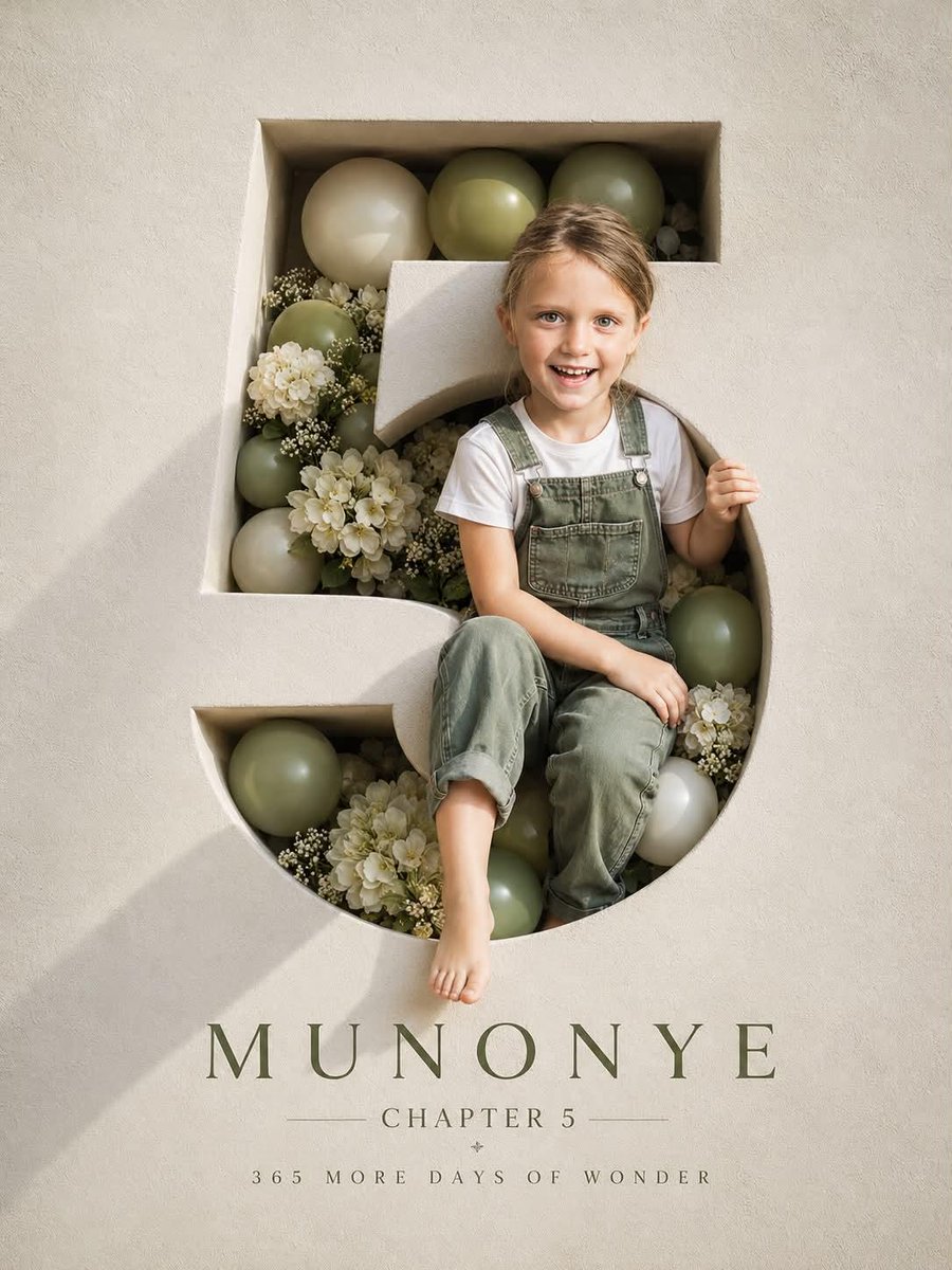 Carved Number Birthday Poster With Child Breaking Out — AI result, variation 4 of 4