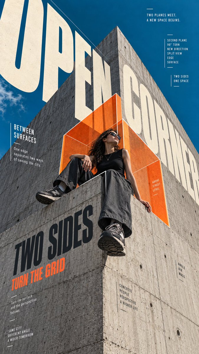 Cast Type and Open Corner Architecture Posters — AI result, variation 3 of 4