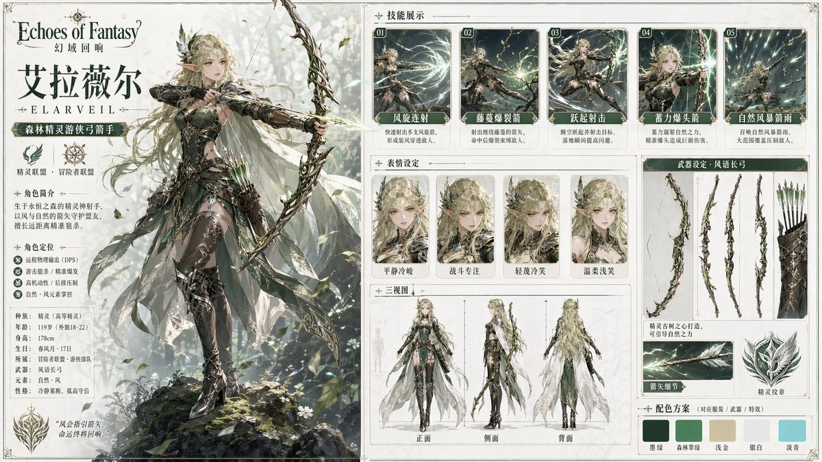 Character Archive Board Game Artbook Page — AI result, variation 2 of 4
