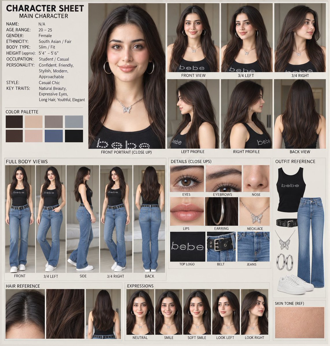 Source image for the AI video “Character Consistency Reference Sheet from a Photo”