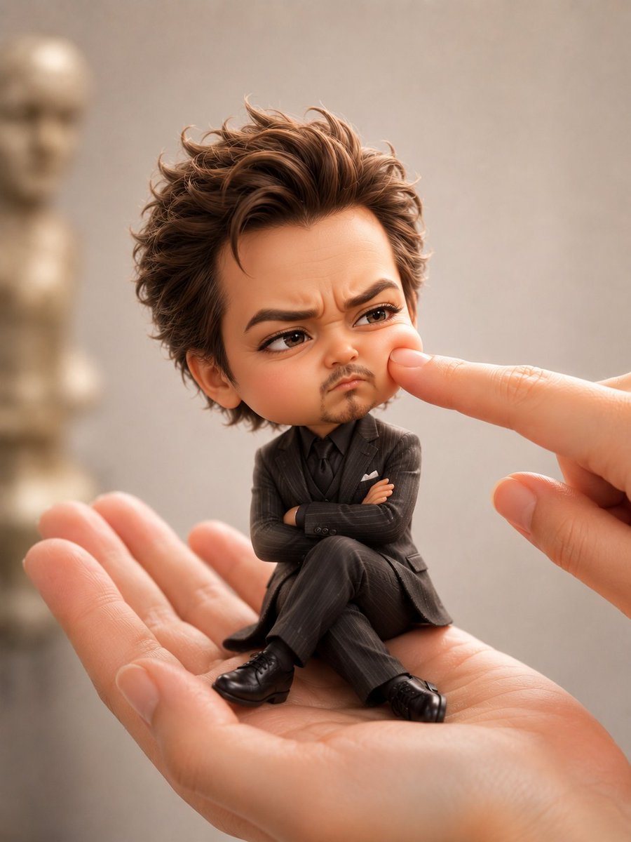 Chibi Albert Einstein on Palm Illustration — AI result, variation 4 of 4