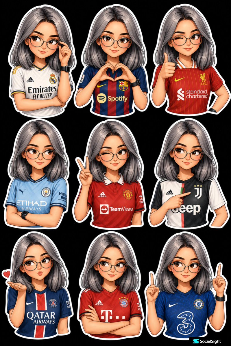 Chibi Girl With Oval Glasses Sticker Illustration — AI result, variation 2 of 2