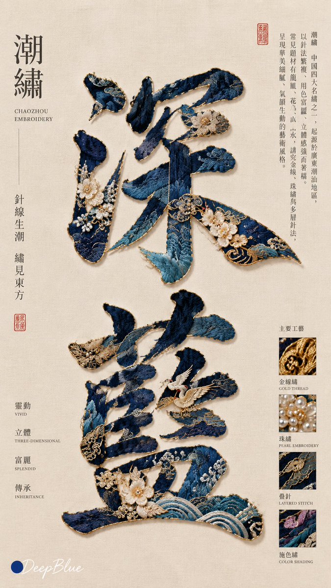 Chinese Embroidery Editorial Cover Poster — AI result, variation 3 of 4