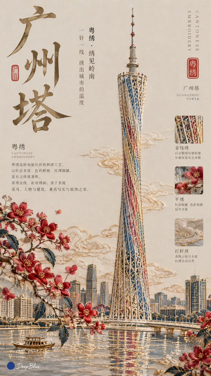 Chinese Embroidery Editorial Cover Poster — AI result, variation 4 of 4
