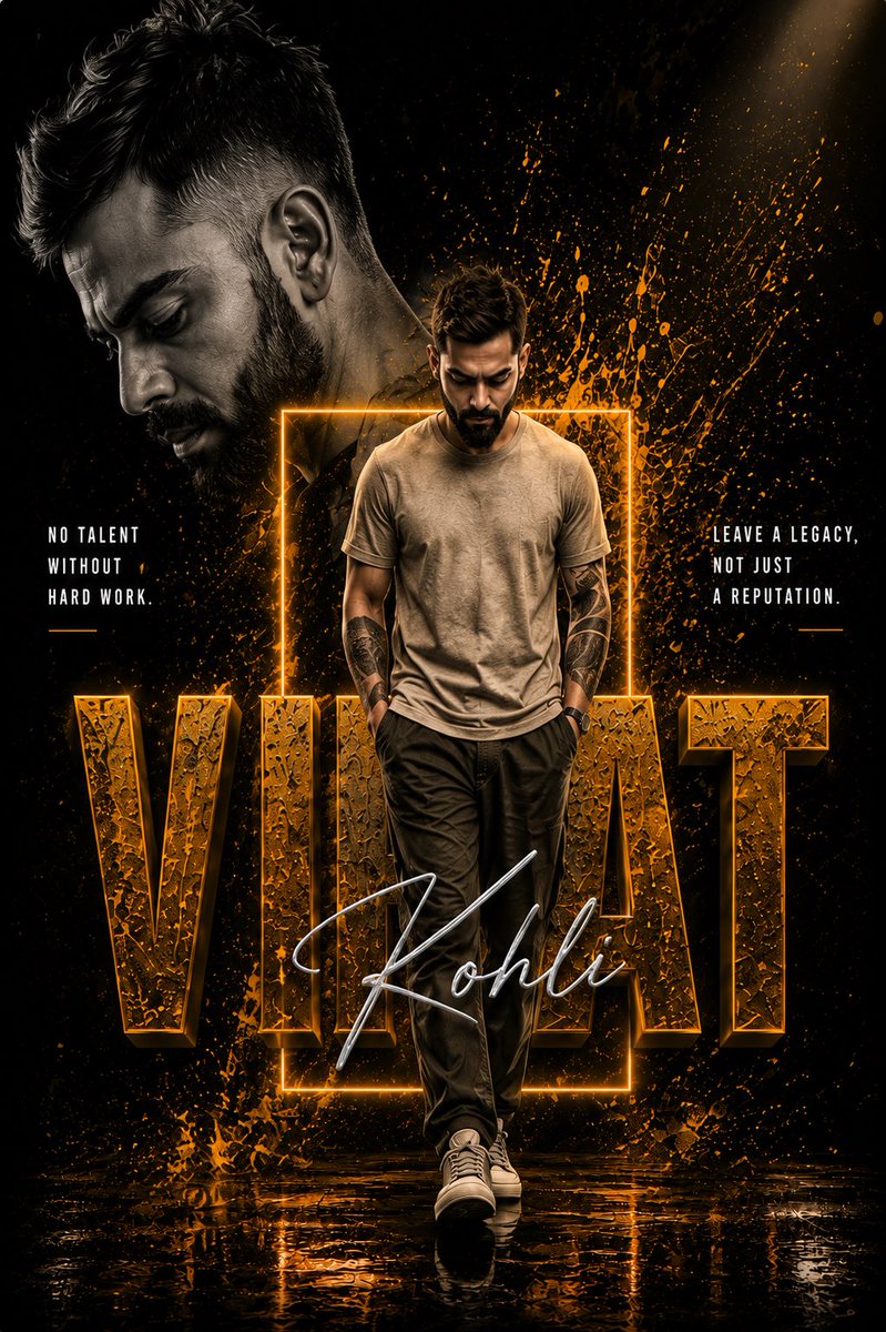 Cinematic Celebrity Poster With Giant Portrait and 3D Lettering — AI result, variation 3 of 4