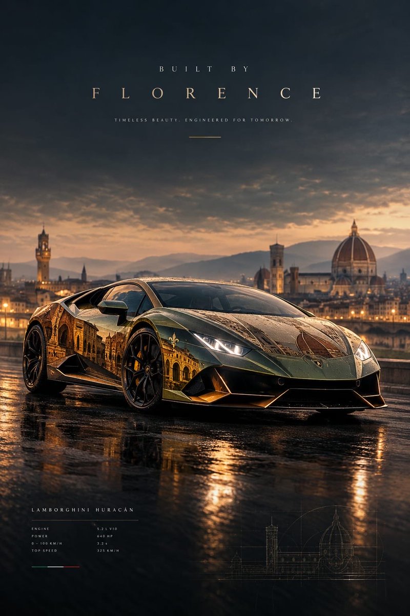 City-Inspired Car Poster with Cinematic Lighting — AI result, variation 2 of 2