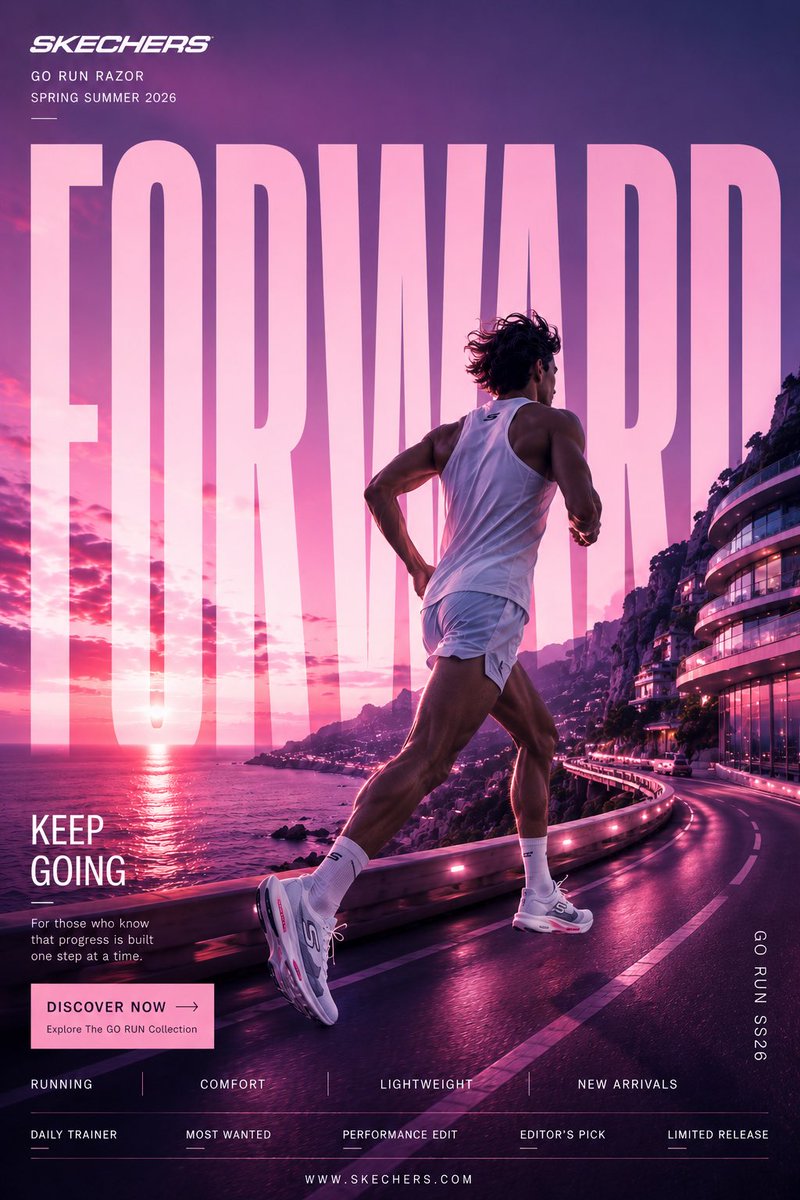 Coastal Running Poster With Giant Typography — AI result, variation 2 of 4