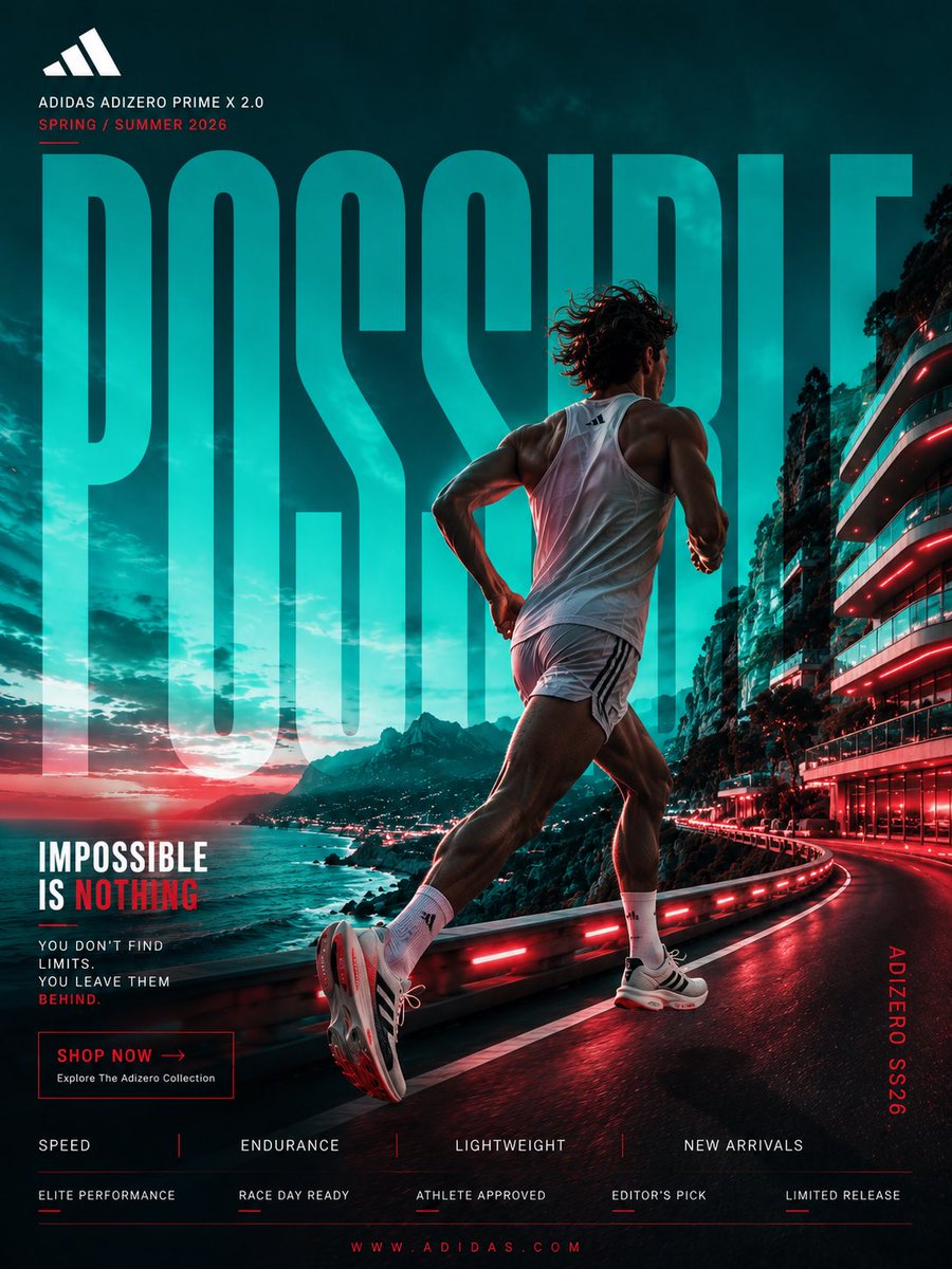 Coastal Running Poster With Giant Typography — AI result, variation 4 of 4