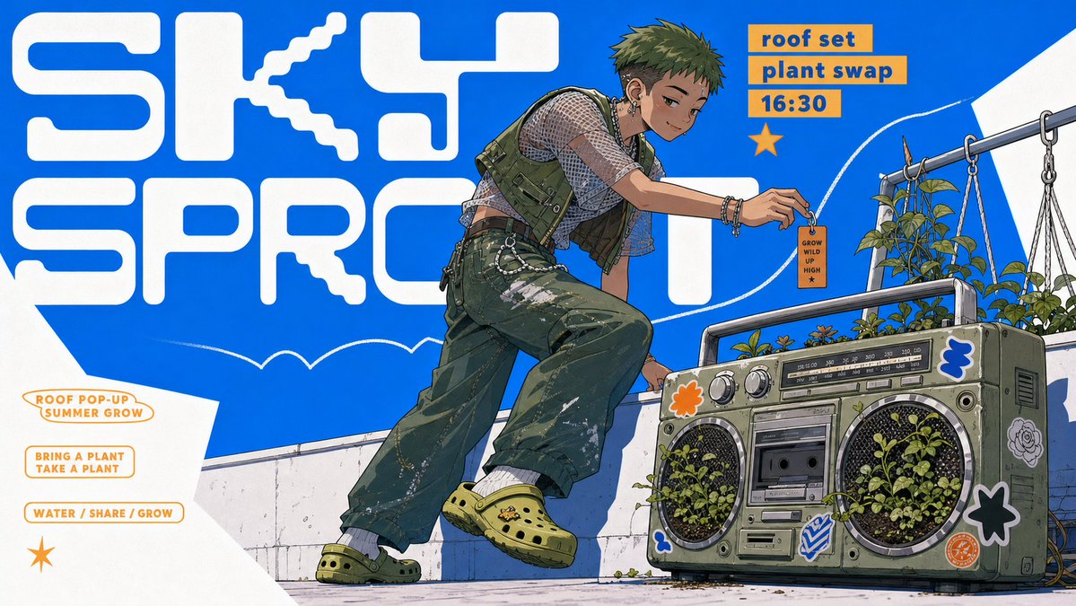 Cobalt Poster With Manga Character and Oversized Title — AI result, variation 2 of 4