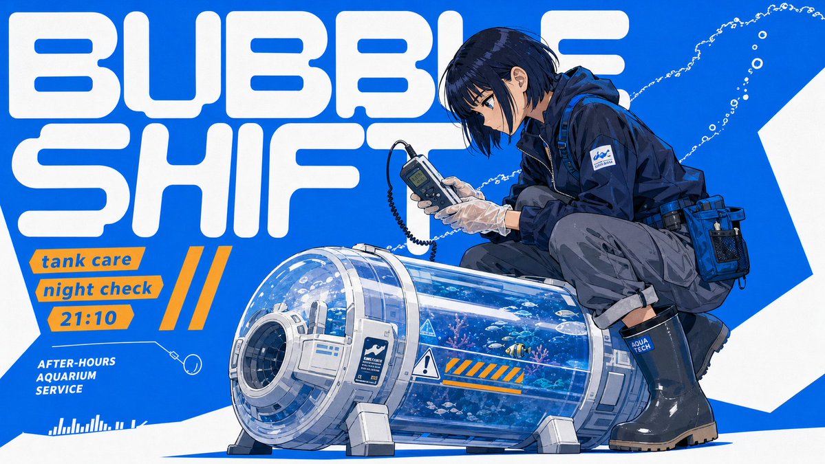 Cobalt Poster With Manga Character and Oversized Title — AI result, variation 4 of 4