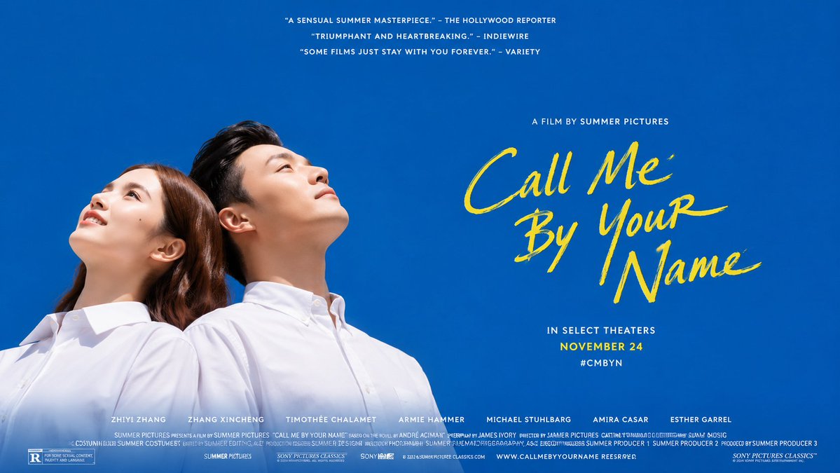 Cobalt Sky Film Poster With Upward Gazes — AI result, variation 2 of 3
