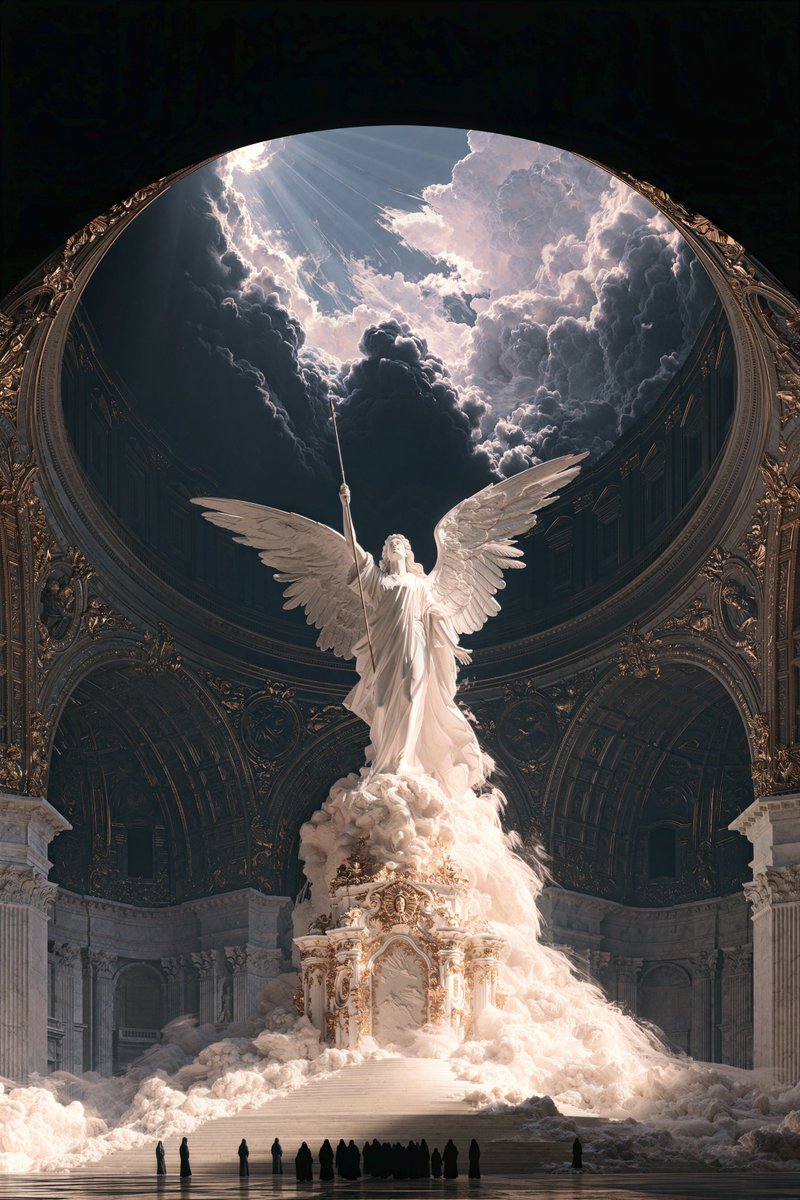 Colossal Marble Angel in a Domed Rotunda — AI result, variation 2 of 4