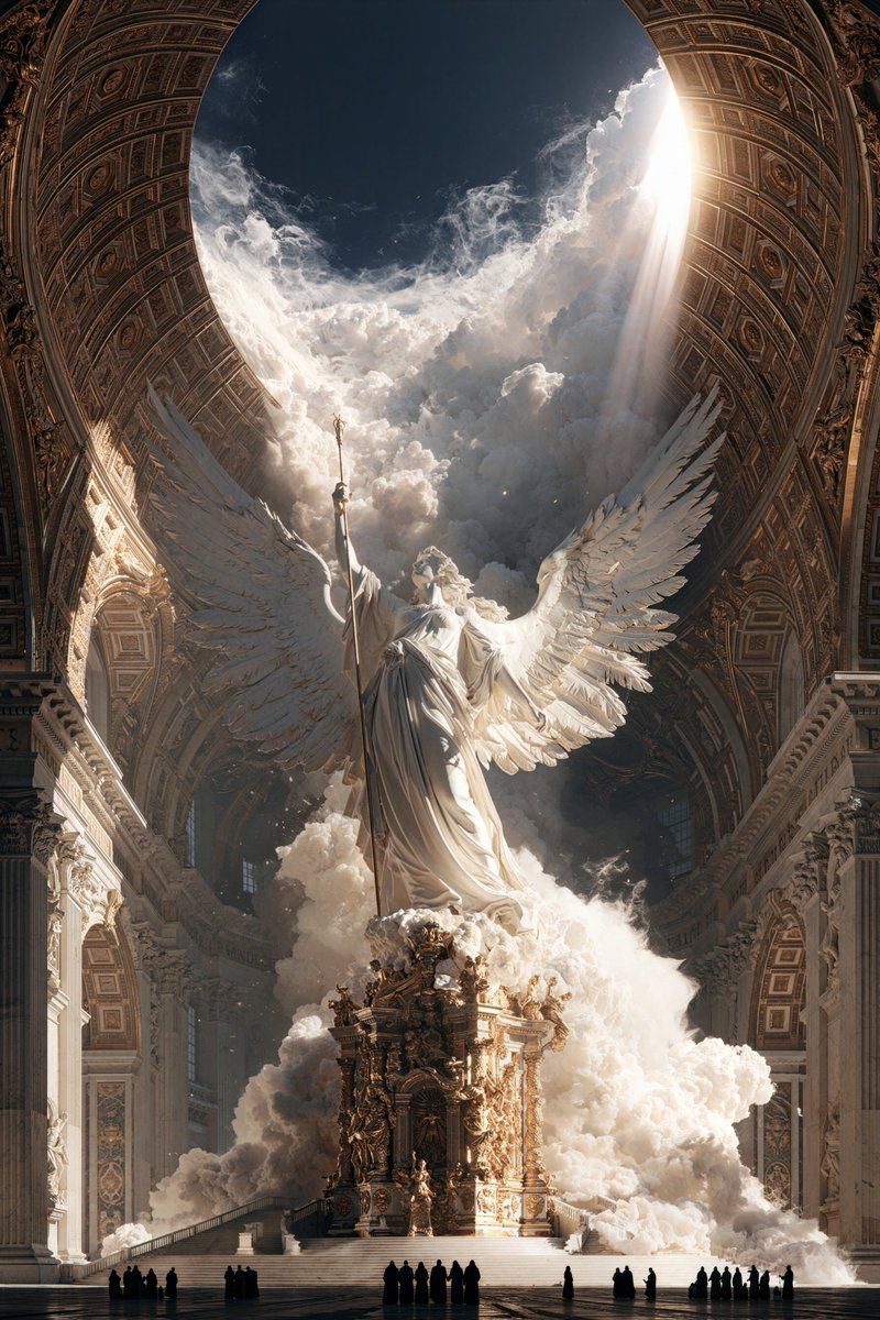 Colossal Marble Angel in a Domed Rotunda — AI result, variation 3 of 4